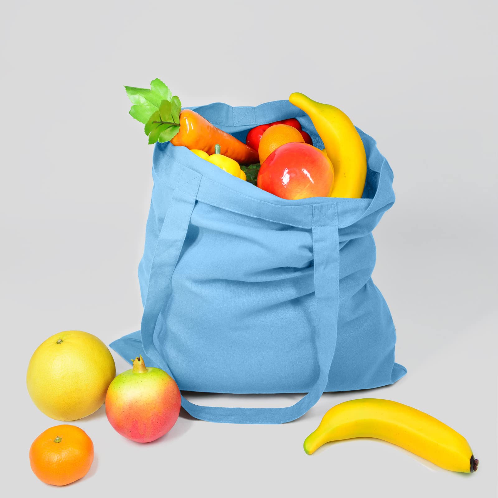 Npbag 15 Pack 15 ' ' X 16 ' ' Baby Blue Cotton Tote Bags, Blank Bulk Cloth Bags With 1Pc Of Ptfe Teflon Sheet